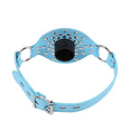 Studded Open Mouth Gag — Adjustable Deep Throat PU Leather BDSM Toy