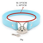 Day Collar with Heart Lock – PU Leather Choker