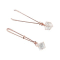 Rose Gold Long Nipple Clamps with Hollow Crystal Charms