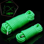 Glow-in-the-Dark Bondage Rope — Neon Green Nylon Rope with Metal Tips