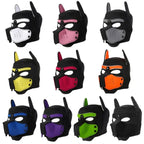 Neoprene Puppy Hood with Removable Muzzle — Unisex Pup Play Mask