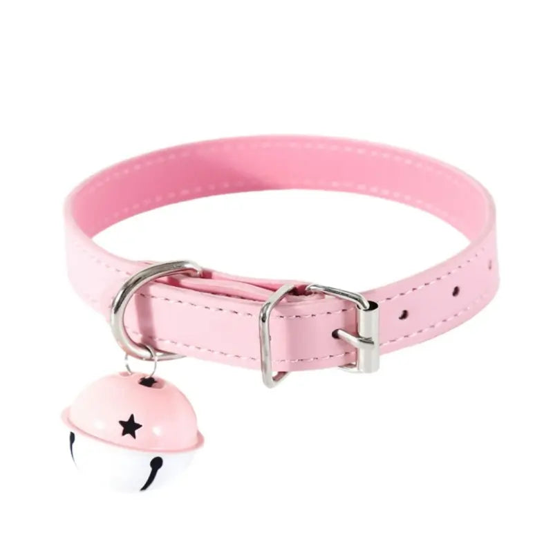 Leather BDSM Collar with Bell - Adjustable Bondage Restraint
