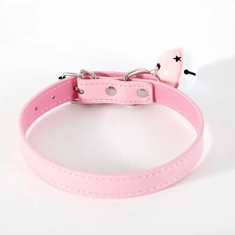 Leather BDSM Collar with Bell - Adjustable Bondage Restraint