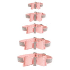 Suede Bow Collar — Rhinestone Trim Adjustable Day Collar