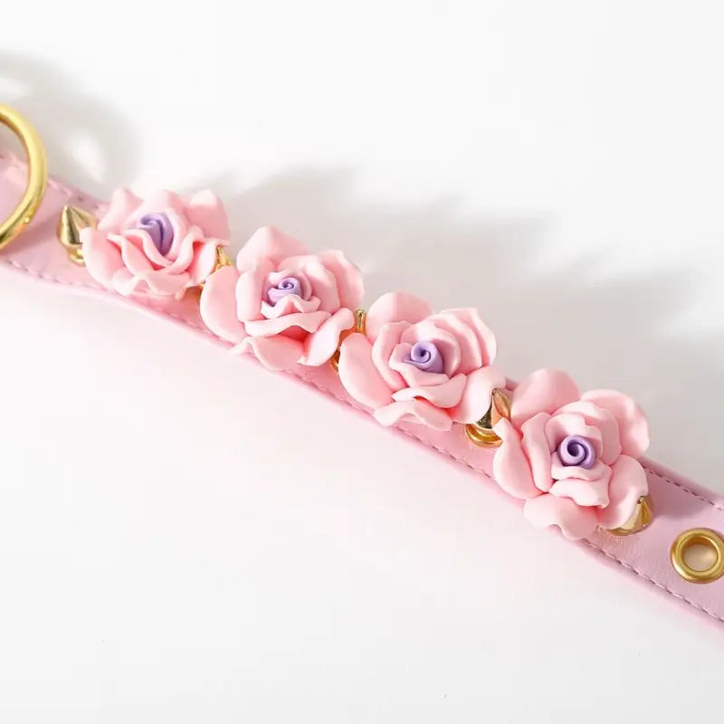 Rose-Studded Spike Cuffs — Adjustable Faux Leather Wrist & Ankle Restraints