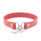 Day Collar with Heart Lock – PU Leather Choker