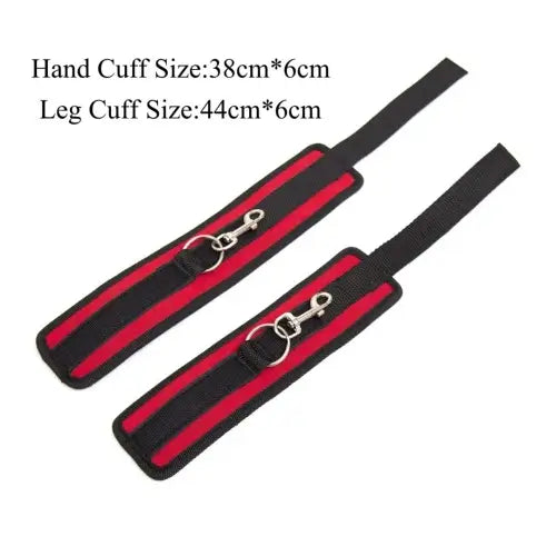 Under Bed 4‑Point Restraint Kit, Soft Padded Cuffs & Blindfold
