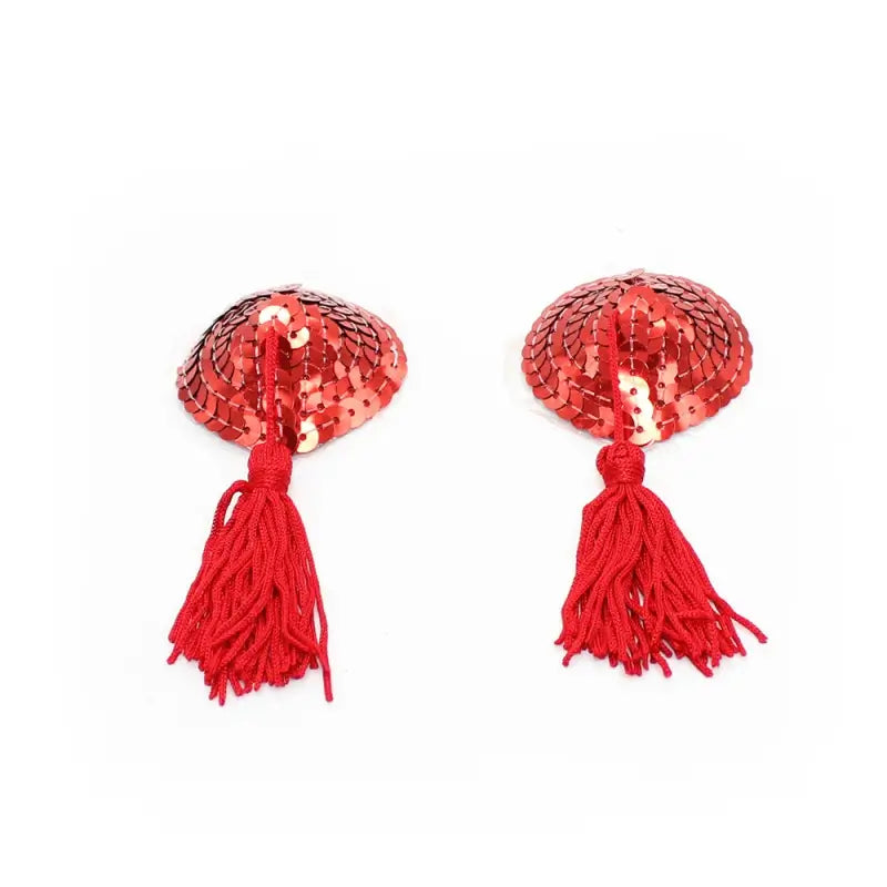 Heart Shaped Nipple Covers with Sequins + Tassels