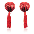 Heart Shaped Nipple Covers with Sequins + Tassels