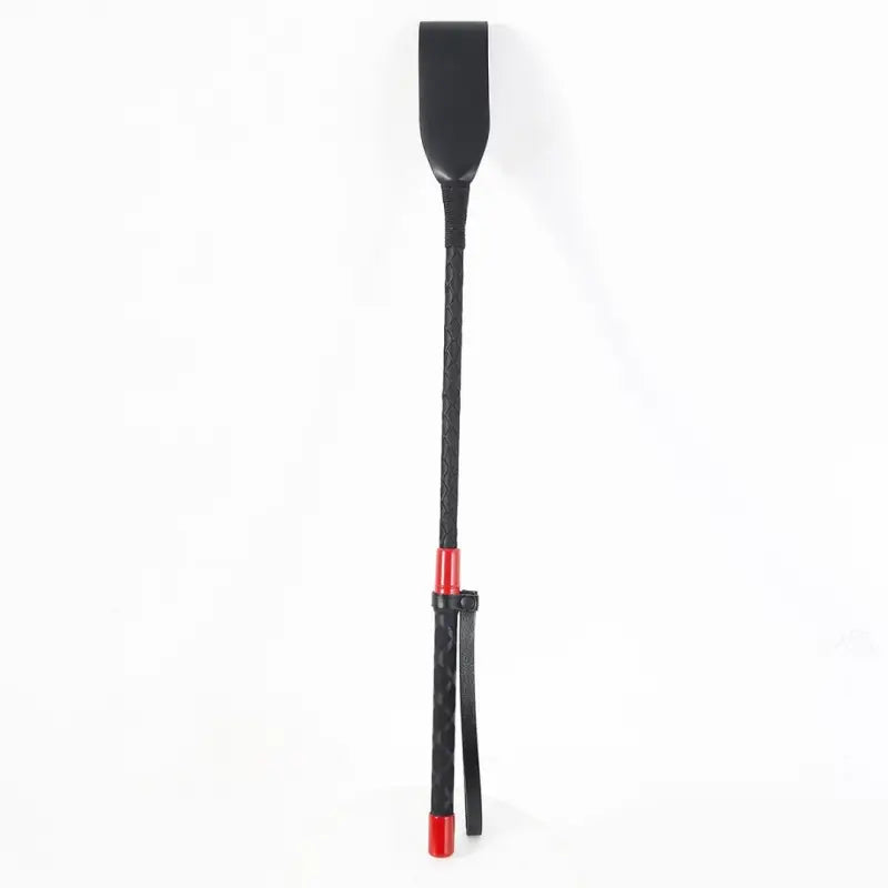 Black & Red Braided BDSM Cane — 45cm Leather/PU Impact Cane