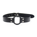 Black PU Leather O-Ring Gag — Adjustable 5cm Ring