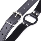 Black PU Leather O-Ring Gag — Adjustable 5cm Ring
