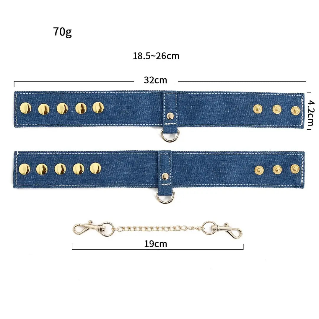 Denim Blue 6-Piece BDSM Kit
