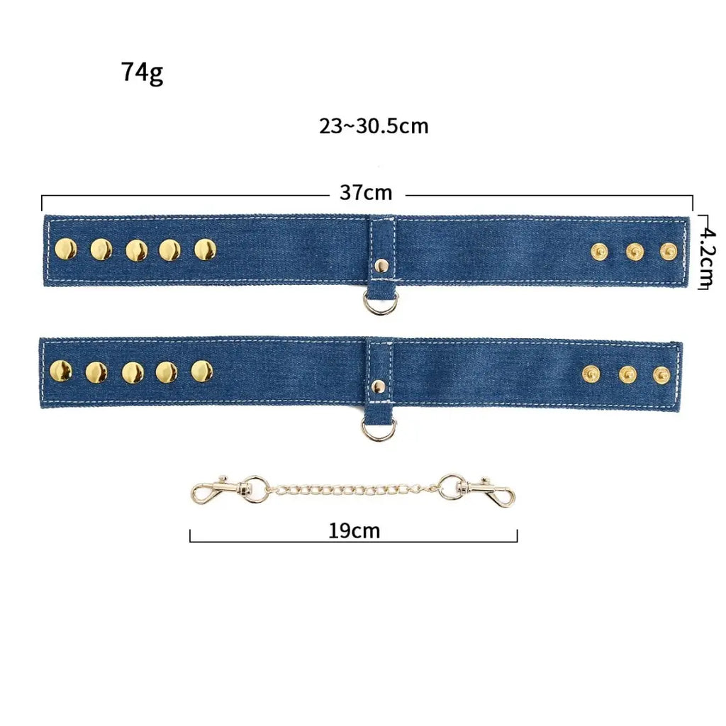 Denim Blue 6-Piece BDSM Kit