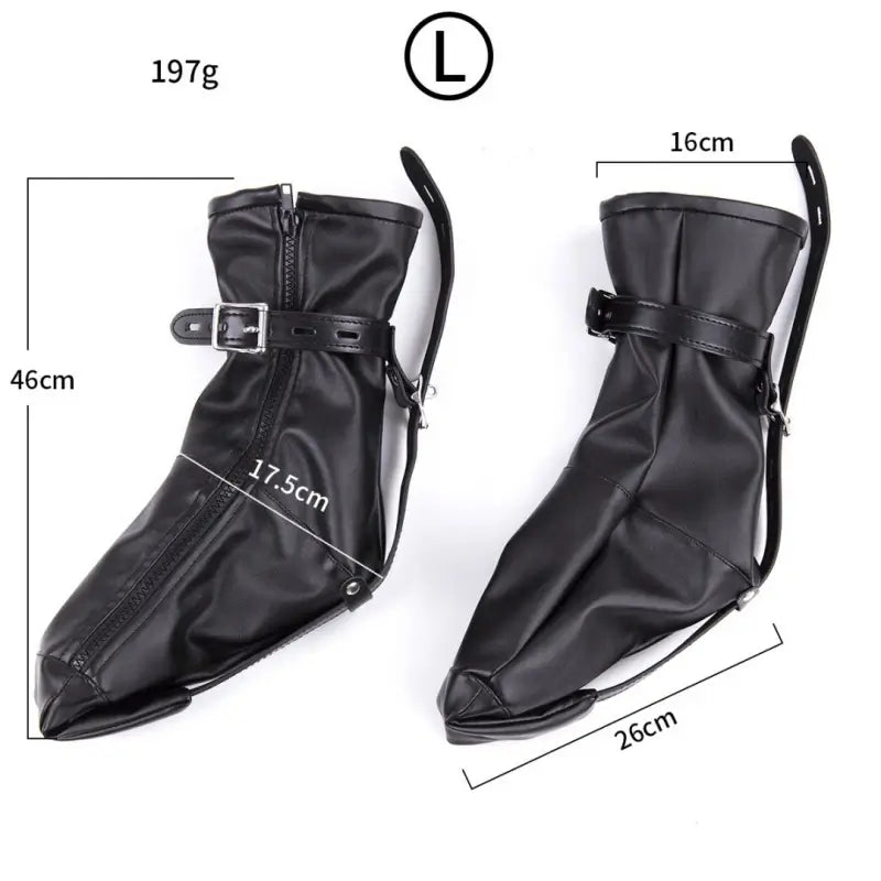 Leather Foot Restraint Boots - Lockable BDSM Bondage Gear M/L