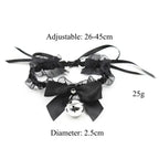 Black Lace Bell Collar – Adjustable Satin Ruffle Choker