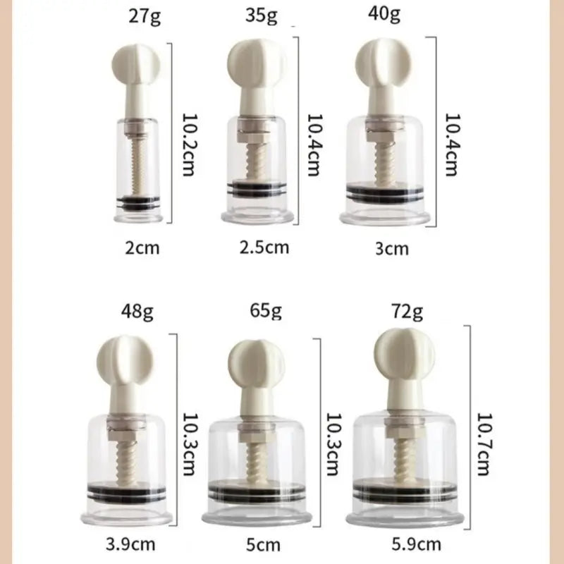 Clear Adjustable Suction Cups Set — Nipple Cupping Kit