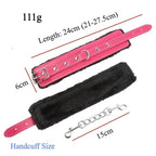 Plush Leatherette Ankle & Wrist Cuffs – Adjustable BDSM Restraints
