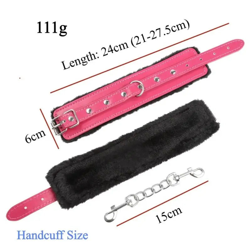 Plush Leatherette Ankle & Wrist Cuffs – Adjustable BDSM Restraints