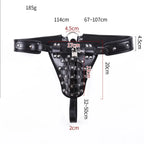 Leather Male Chastity Belt - Lockable Penis Cage