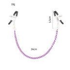 Adjustable Metal Nipple Clamps with Chain, Body‑Safe Rubber Tips