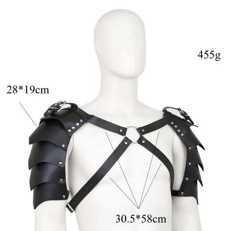 PU Leather Shoulder Armor X Chest Harness