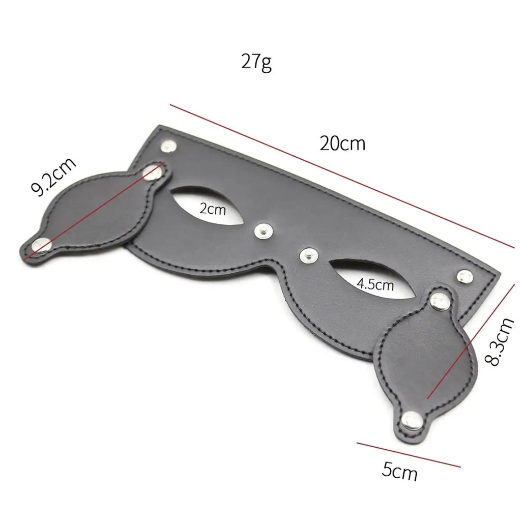 Adjustable PU Leather Blindfold – Blackout Eye Mask for BDSM Sensory Play