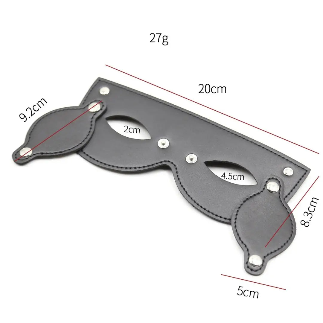 Adjustable PU Leather Blindfold – Blackout Eye Mask for BDSM Sensory Play