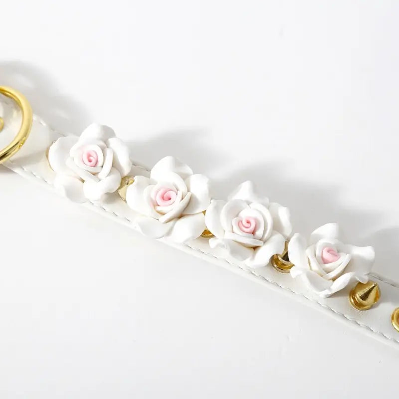 Rose-Studded Spike Cuffs — Adjustable Faux Leather Wrist & Ankle Restraints