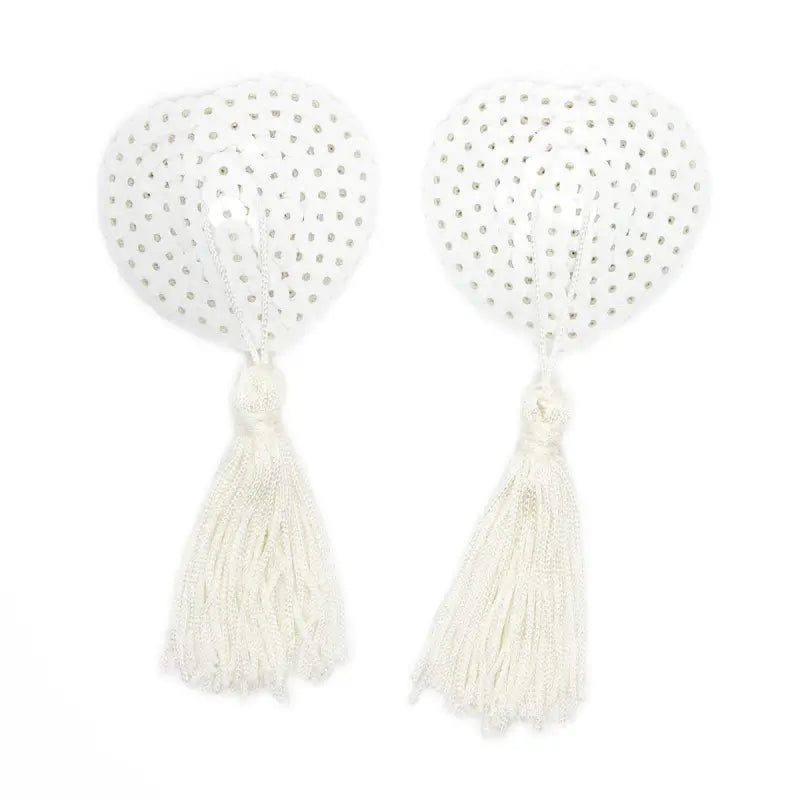 Heart Shaped Nipple Covers with Sequins + Tassels