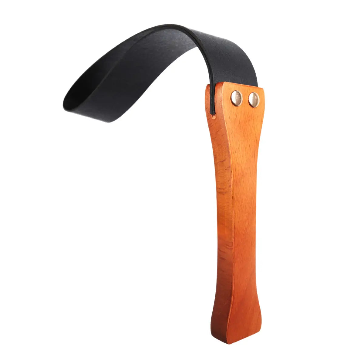 black leather paddle with vintage wooden handle - Dominitoy 282400100