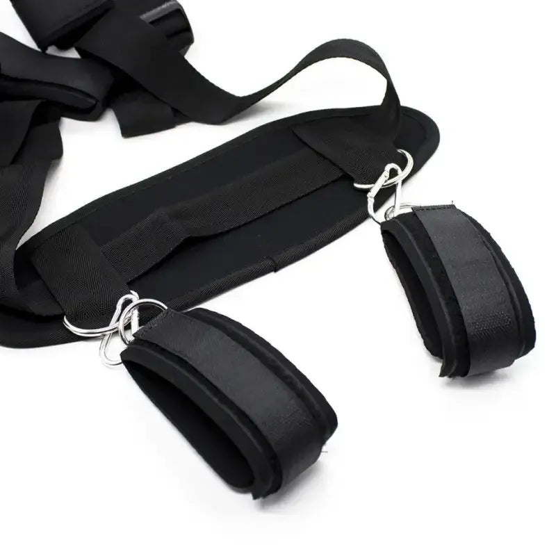 Domini Toy Black Adjustable Nylon Wrist & Ankle Cuffs Set – Padded, Heavy-Duty Restraints