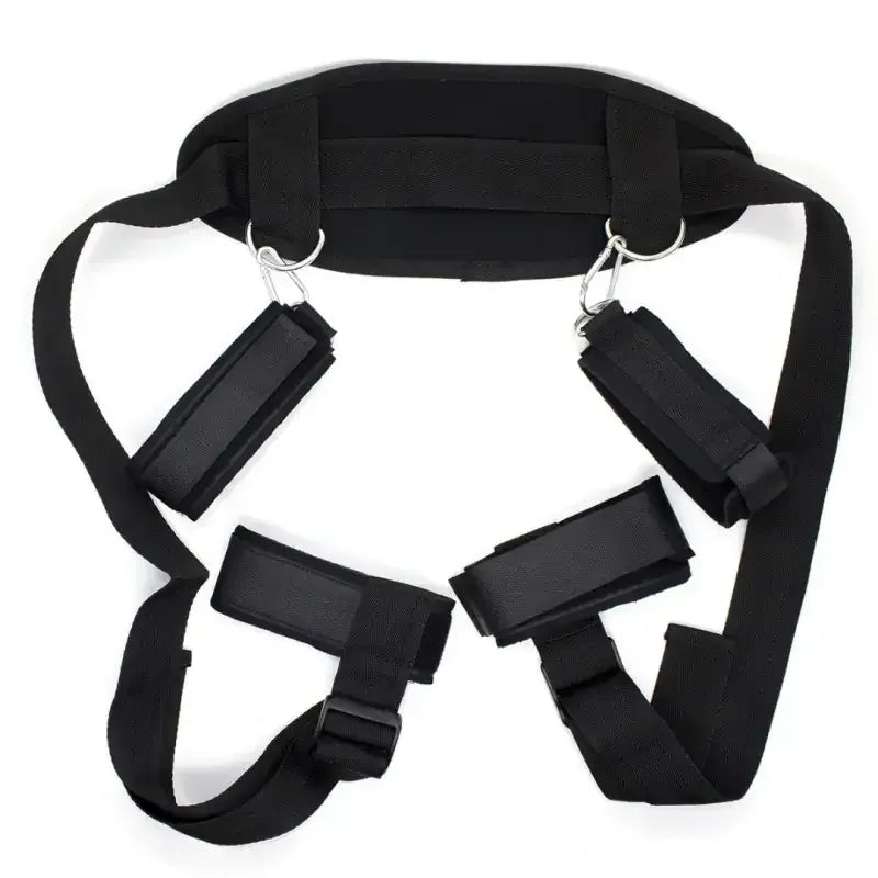 Domini Toy Black Adjustable Nylon Wrist & Ankle Cuffs Set – Padded, Heavy-Duty Restraints