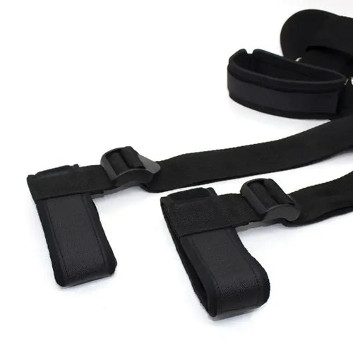 Domini Toy Black Adjustable Nylon Wrist & Ankle Cuffs Set – Padded, Heavy-Duty Restraints