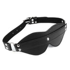 Domini Toy Black Adjustable PU Leather Blindfold