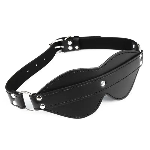 Domini Toy Black Adjustable PU Leather Blindfold
