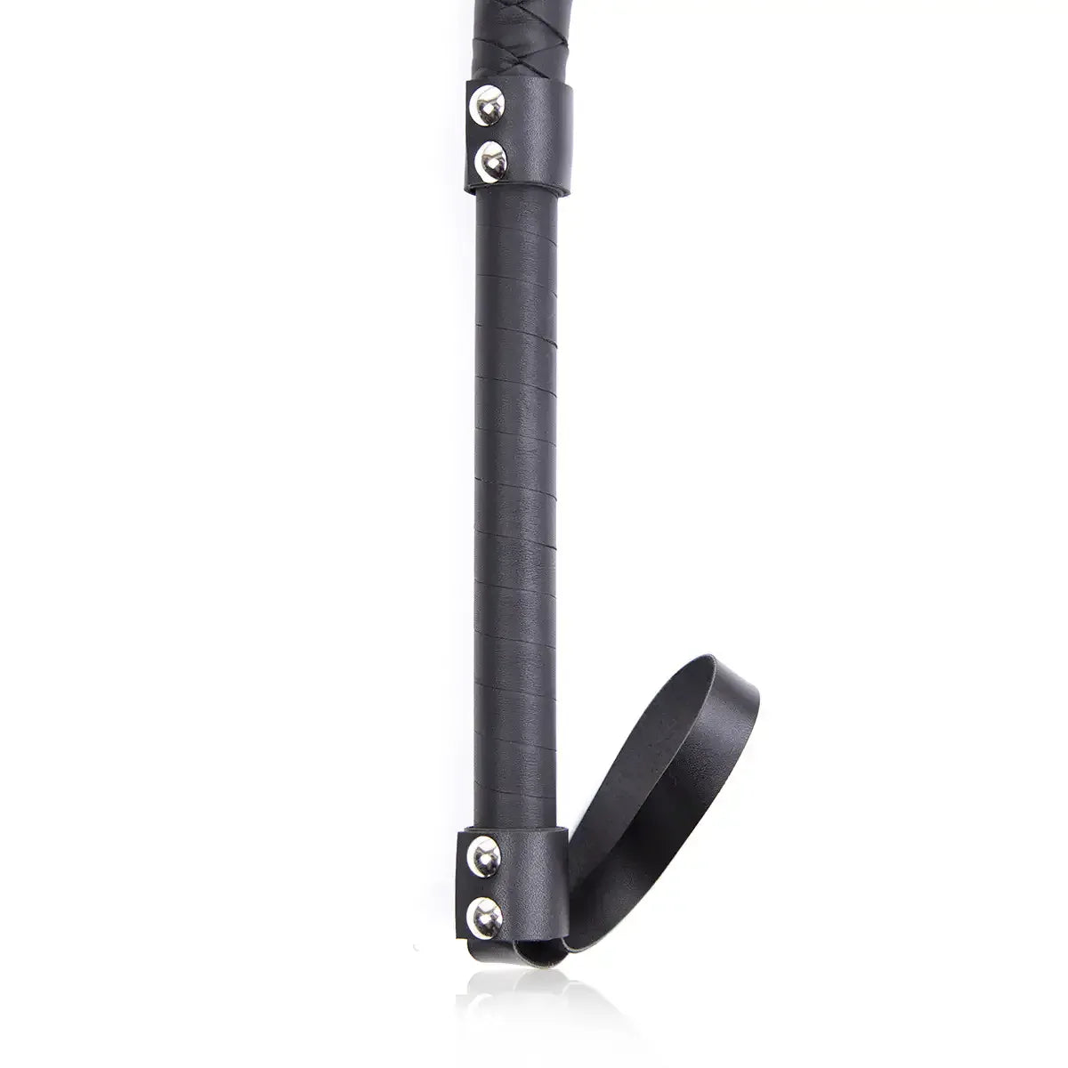 Domini Toy Black BDSM Leather Whip - Adult Toy for Couples 1.2M