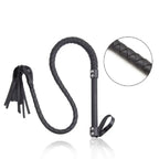 Domini Toy Black BDSM Leather Whip - Adult Toy for Couples 1.2M