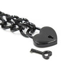 Domini Toy Black Black Chain Heart Padlock Day Collar – Dominitoy Gothic Lock Choker