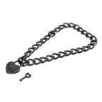 Domini Toy Black Black Chain Heart Padlock Day Collar – Dominitoy Gothic Lock Choker