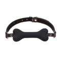 Domini Toy Black Bone-Shaped Silicone Gag – Adjustable Pet Play Mouth Gag for Couples BDSM