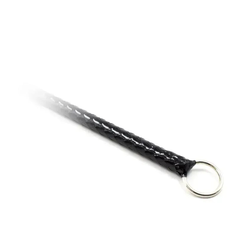 Domini Toy Black Extra Long Black Shiny Leather BDSM Whip 1.4M