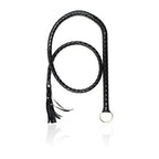 Domini Toy Black Extra Long Black Shiny Leather BDSM Whip 1.4M