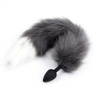 Domini Toy Black Fluffy Faux Fur Animal Anal Tail Plug