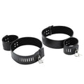 Domini Toy Black / Lock Locking Hogtie Cuff Set – Adjustable Rigid Cuffs for Wrists & Thighs