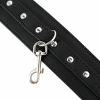 Domini Toy Black PU Leather Adjustable Arm & Wrist Cuffs — Padded Bondage Restraints Set