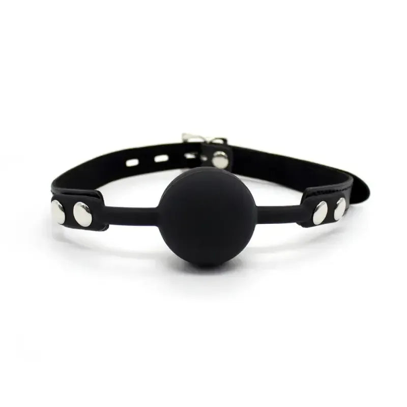 Domini Toy Black Silicone Ball Gag — Adjustable Phthalate-Free Ball Gags