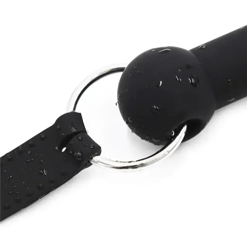 Domini Toy Black Silicone Bone Gag – Adjustable Dog Bone Bit Gag for BDSM Couples
