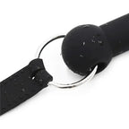 Domini Toy Black Silicone Bone Gag – Adjustable Dog Bone Bit Gag for BDSM Couples