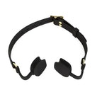 Domini Toy Black Silicone Open-Mouth Gag — Adjustable Tongue Spreader for BDSM Roleplay